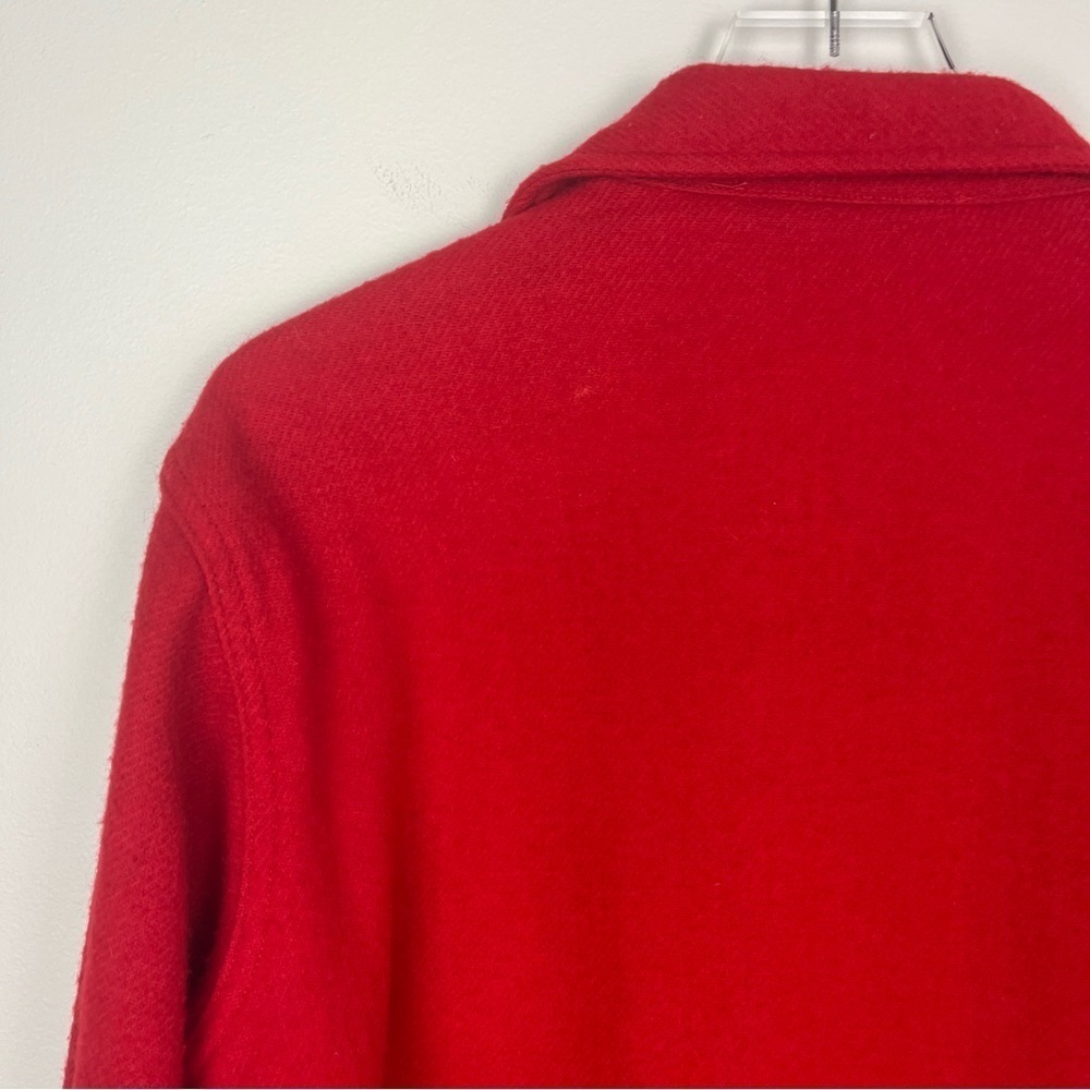 Woolrich Vintage Red Wool Button Front Shirt Usa … - image 8